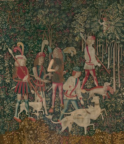 I cacciatori entrano nel bosco, c.1500 da Netherlandish School